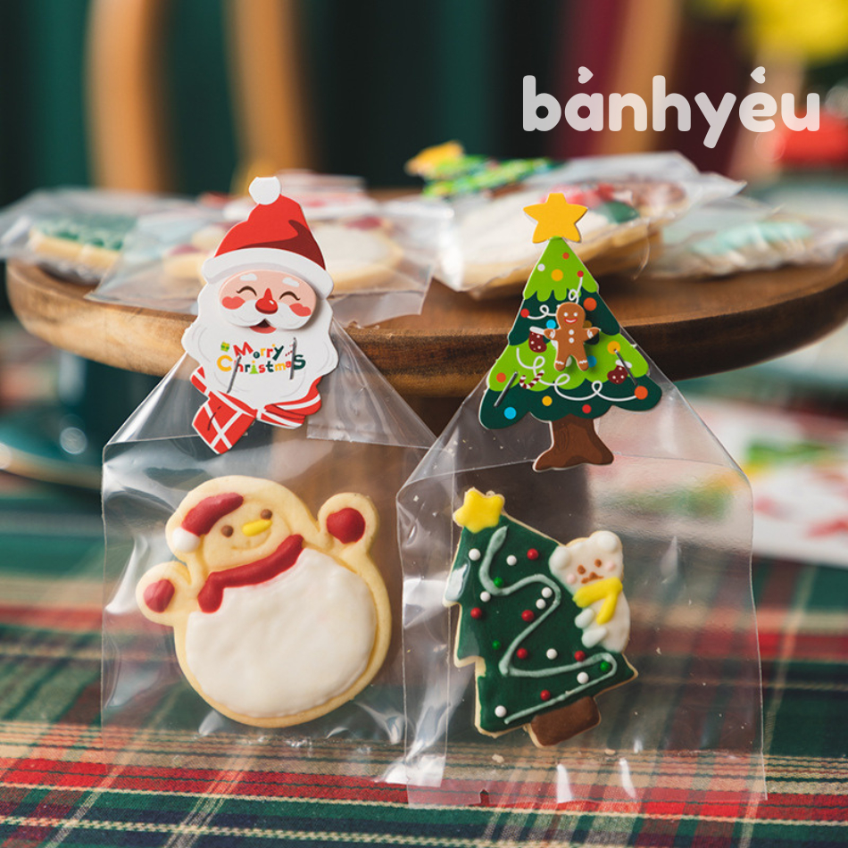 Túi đựng bánh quy trong suốt 8*11 cm/Túi đựng bánh quy Giáng Sinh - BB180A