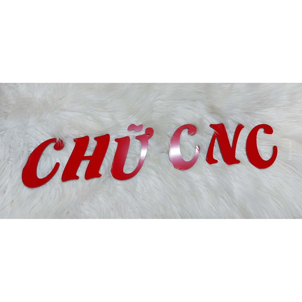 Chữ ĐỎ Bóng nghiêng cách điệu cao 15cm dày 3mm dán tường, dán biển quảng cáo, dán biển số xe ô tô