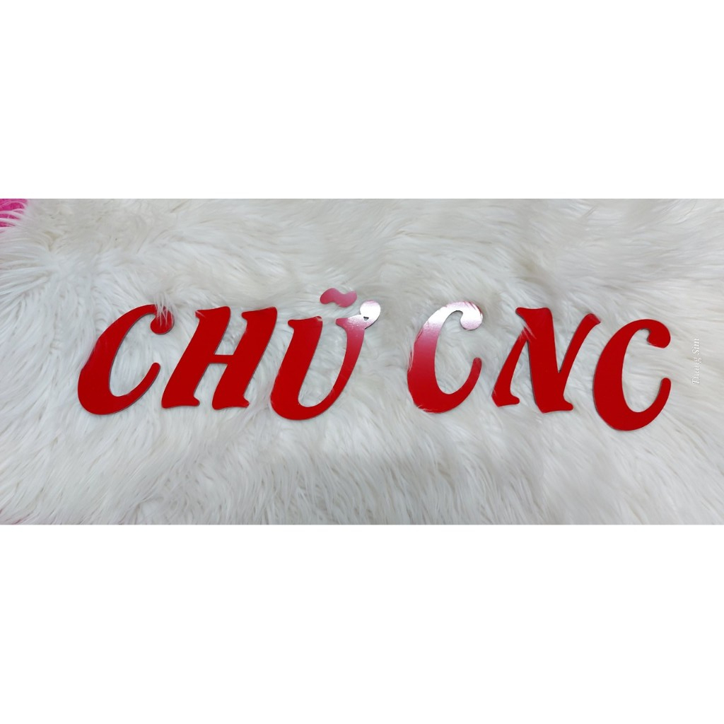 Chữ ĐỎ Bóng nghiêng cách điệu cao 20cm dày 3mm dán tường, dán biển quảng cáo, dán biển số xe ô tô