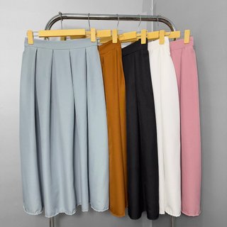 Chân váy xếp ly bigsize nữ dáng dài xòe chất lưng chun cao co giãn vải lụa thanh lịch CV17