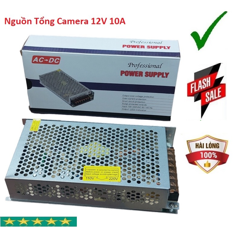 Nguồn Tổng Camera 12V - 10A ( Nguồn tổ Ong ) Dùng Cho Camera | Shopee ...