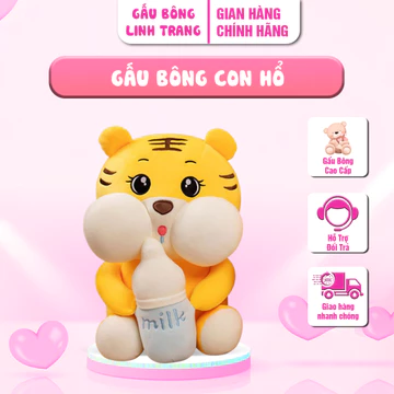 Gấu Bông Con Hổ Bình Sữa Gấu Bông Linh Trang Shop - Gấu Bông Cute, Vải Mềm Mịn, Gấu Bông Cao Cấp