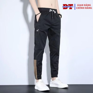 Quần thể dục 3 sọc dáng dài ống suông và bo gấu kiểu jogger có khóa kéo túi trẻ trung mới - DTB K1