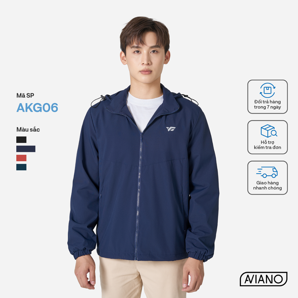 Ảnh Áo Khoác Nam AVIANO Cao Cấp Chống Nước,Chống Gió, Kháng Bụi Tốt, Chống Nắng, Áo Khoác Gió Nam Có Mũ Tháo Rời Tiện Lợi 2