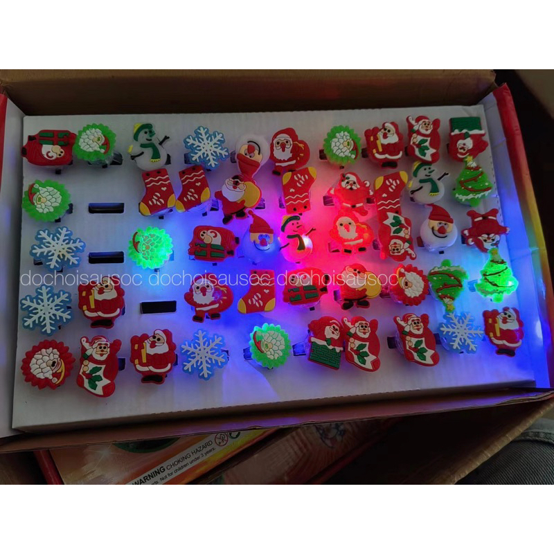 Nhẫn Noel Giáng Sinh Phát Sáng đồ dùng làm quà tặng học sinh trong học tập cho các bé mùa giáng sinh
