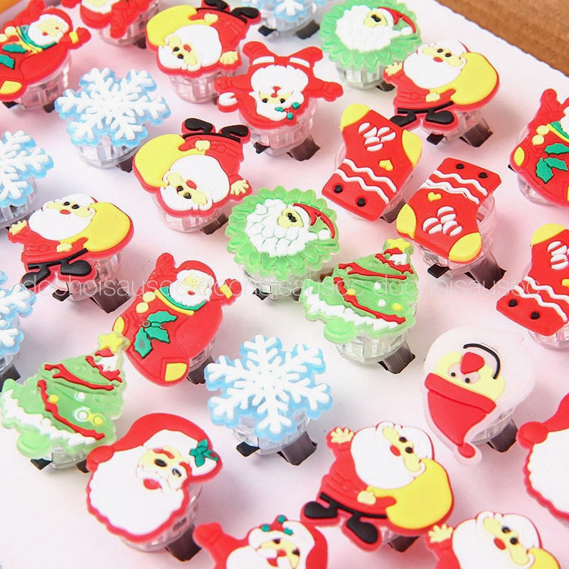 Nhẫn Noel Giáng Sinh Phát Sáng đồ dùng làm quà tặng học sinh trong học tập cho các bé mùa giáng sinh