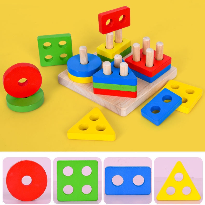 Combo 6 món đồ chơi gỗ Montessori thông minh phát triển trí tuệ cho bé.