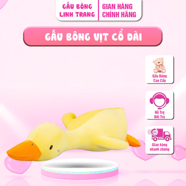 Gấu Bông Vịt Gấu Bông Trang Linh Shop - Gấu Bông Mềm Mịn Gấu Nhồi Bông Cao Cấp (Màu vàng)