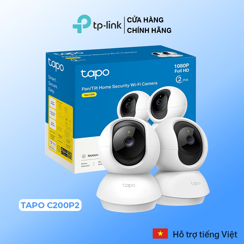 Bộ Combo 2 Camera WiFi TP-Link Tapo C200P2 / C210P2 Quay Quét 360 độ Full HD 2MP/3MP