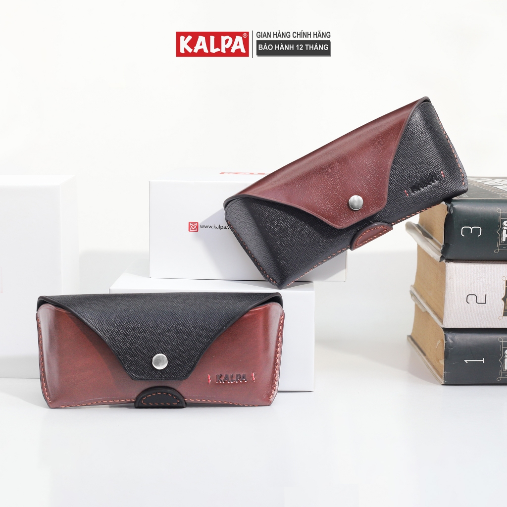 [Handmade] Hộp đựng kính da bò Taiga phối Pull-up, đai đeo thắt lưng cách điệu – Kalpa Superman Glasses Case