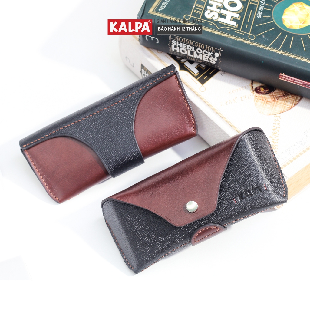 [Handmade] Hộp đựng kính da bò Taiga phối Pull-up, đai đeo thắt lưng cách điệu – Kalpa Superman Glasses Case