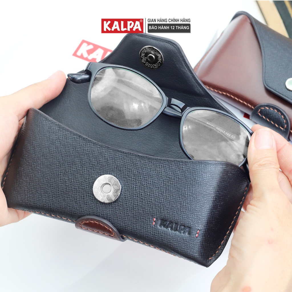[Handmade] Hộp đựng kính da bò Taiga phối Pull-up, đai đeo thắt lưng cách điệu – Kalpa Superman Glasses Case