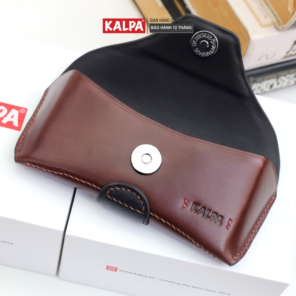 [Handmade] Hộp đựng kính da bò Taiga phối Pull-up, đai đeo thắt lưng cách điệu – Kalpa Superman Glasses Case