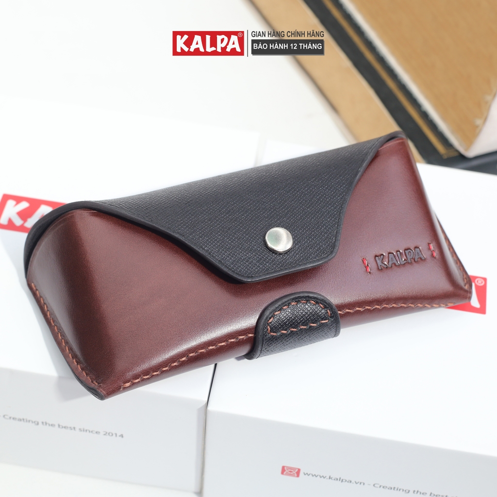 [Handmade] Hộp đựng kính da bò Taiga phối Pull-up, đai đeo thắt lưng cách điệu – Kalpa Superman Glasses Case