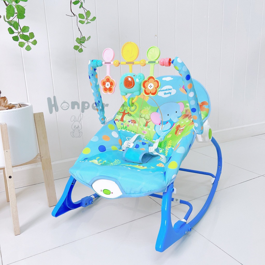 Chính hãng) Ghế rung tự động bập bênh phát nhạc Rocker cao cấp cho