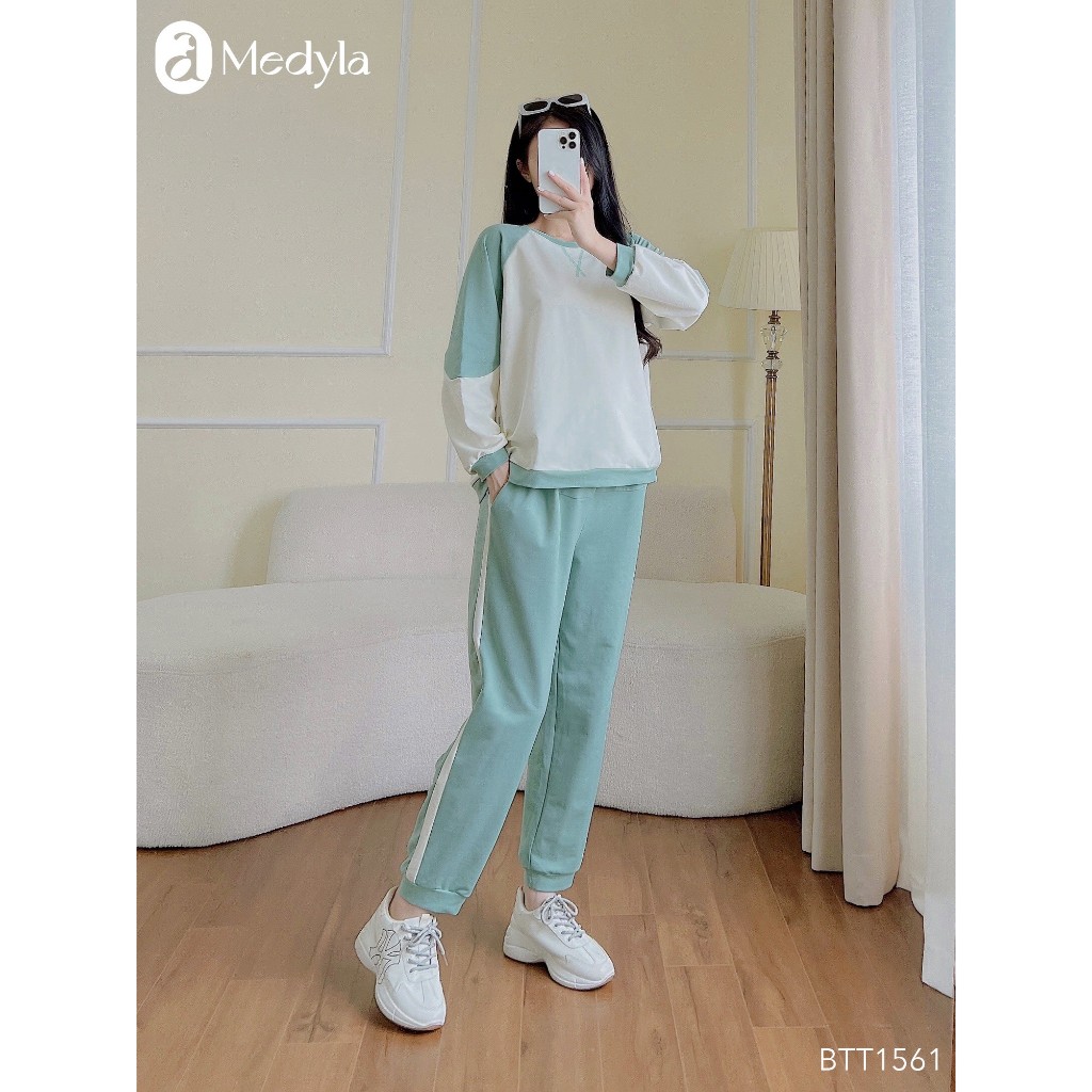 Bộ đồ bầu MEDYLA mặc nhà Hoodie nỉ da cá dày dặn mặc được sau sinh – BTT1561