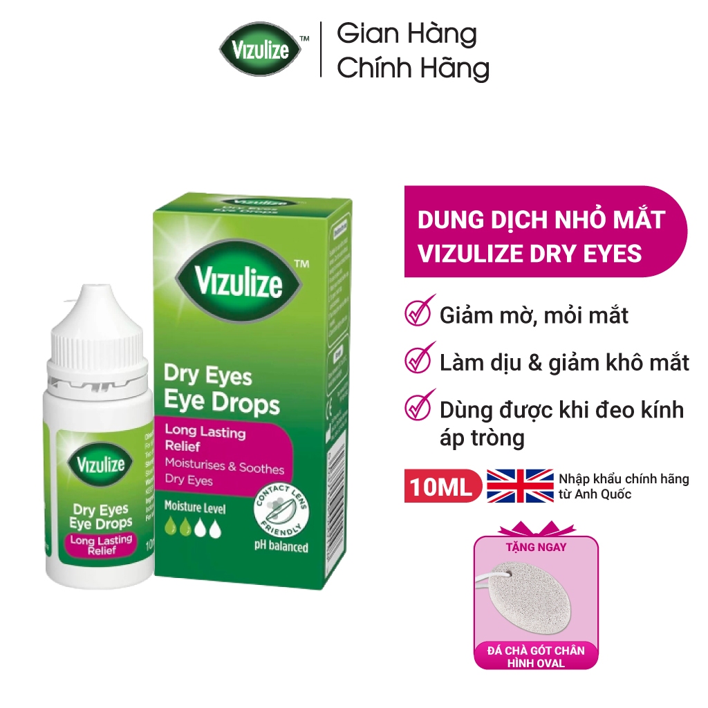 Dung Dịch nhỏ Mắt Vizulize Dry Eyes Eye Drops Giúp Giảm Tình Trạng Khô