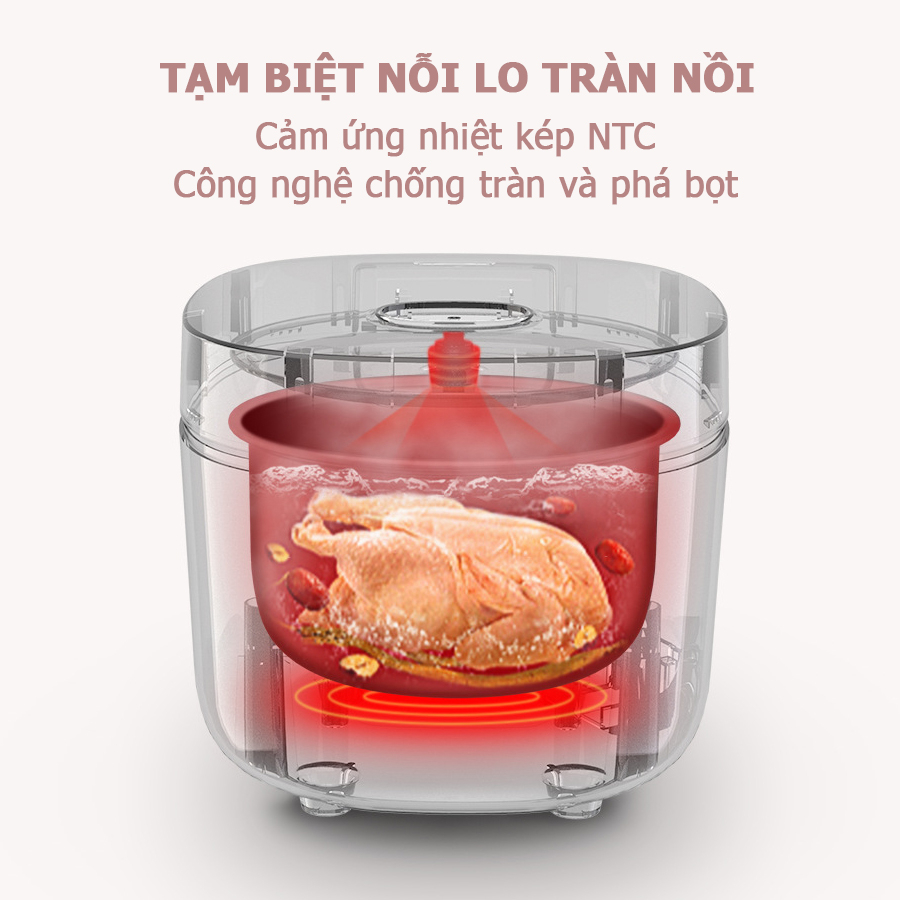 Product image Nồi cơm điện Lotor VH35C dung tích 1.6L, chống dính, HẸN GIỜ thông minh, Nồi cơm điện mini tiết kiệm điện năng 6