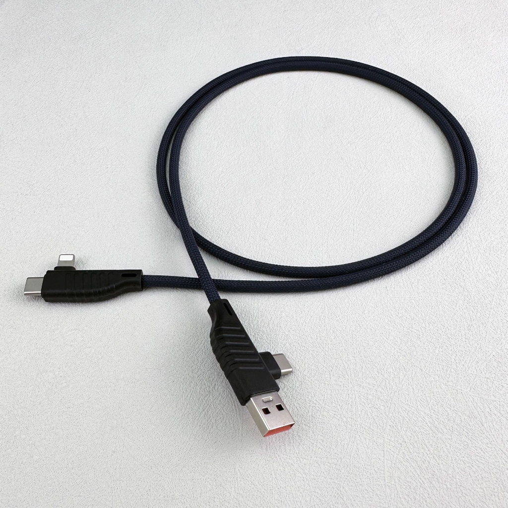 Dây cáp sạc nhanh 4 trong 1 - Dây mềm 1 mét - Công suất 27/65W PD - Bảo hành 6 tháng