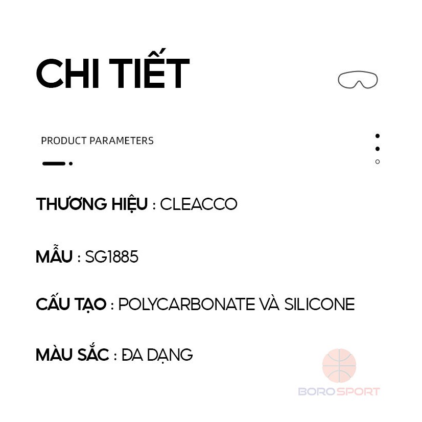 Ảnh Kính Bơi Trẻ Em Tặng Kèm Bịt Tai Kính Bơi Cho Bé Tầm Nhìn Rộng Chống UV Dây Đeo Êm Ái Cleacco SG1885 Boro Sport 3