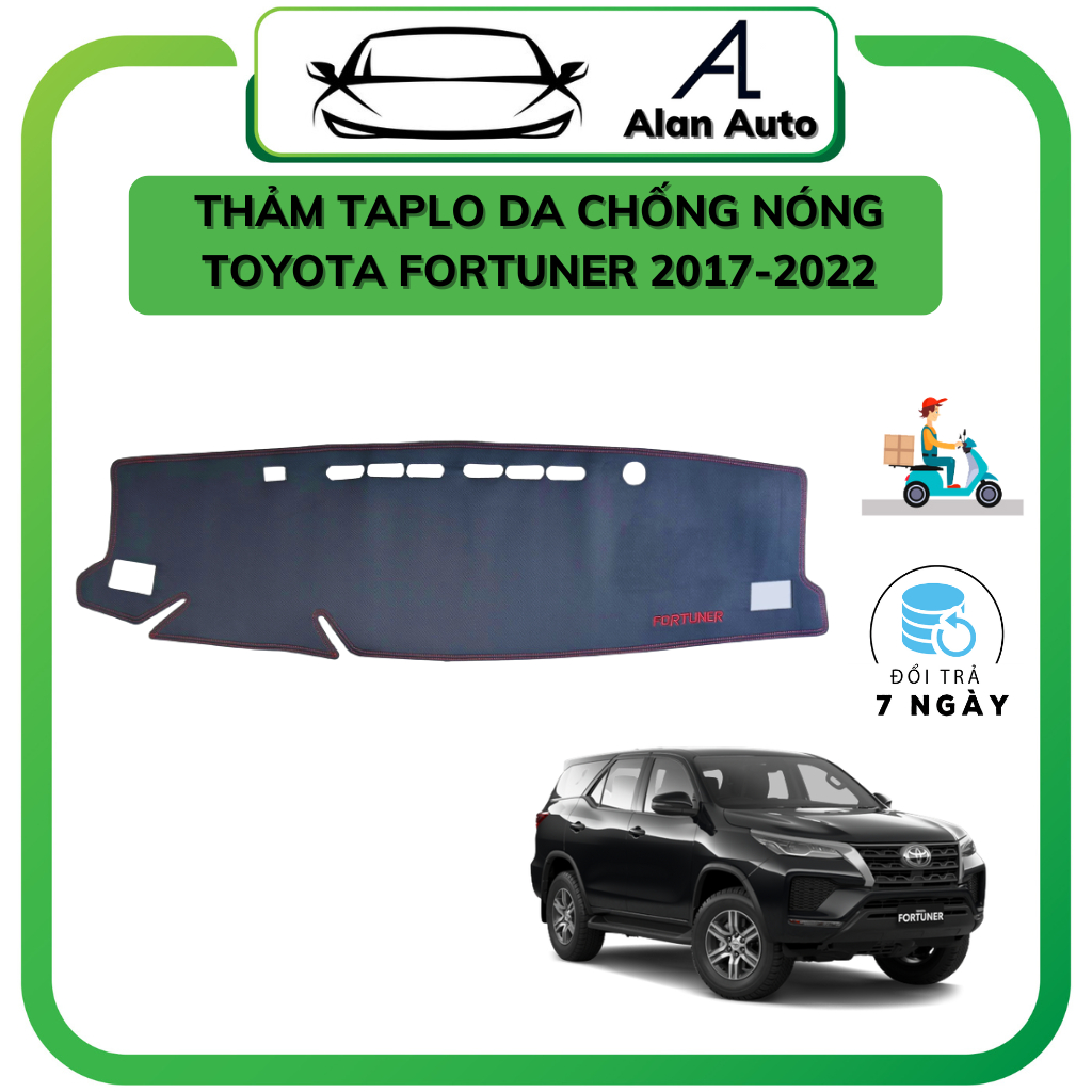 Thảm taplo da carbon ô tô Toyota Fortuner 2017-2022, thảm chống nắng da carbon. Hàng đẹp xuất sắc