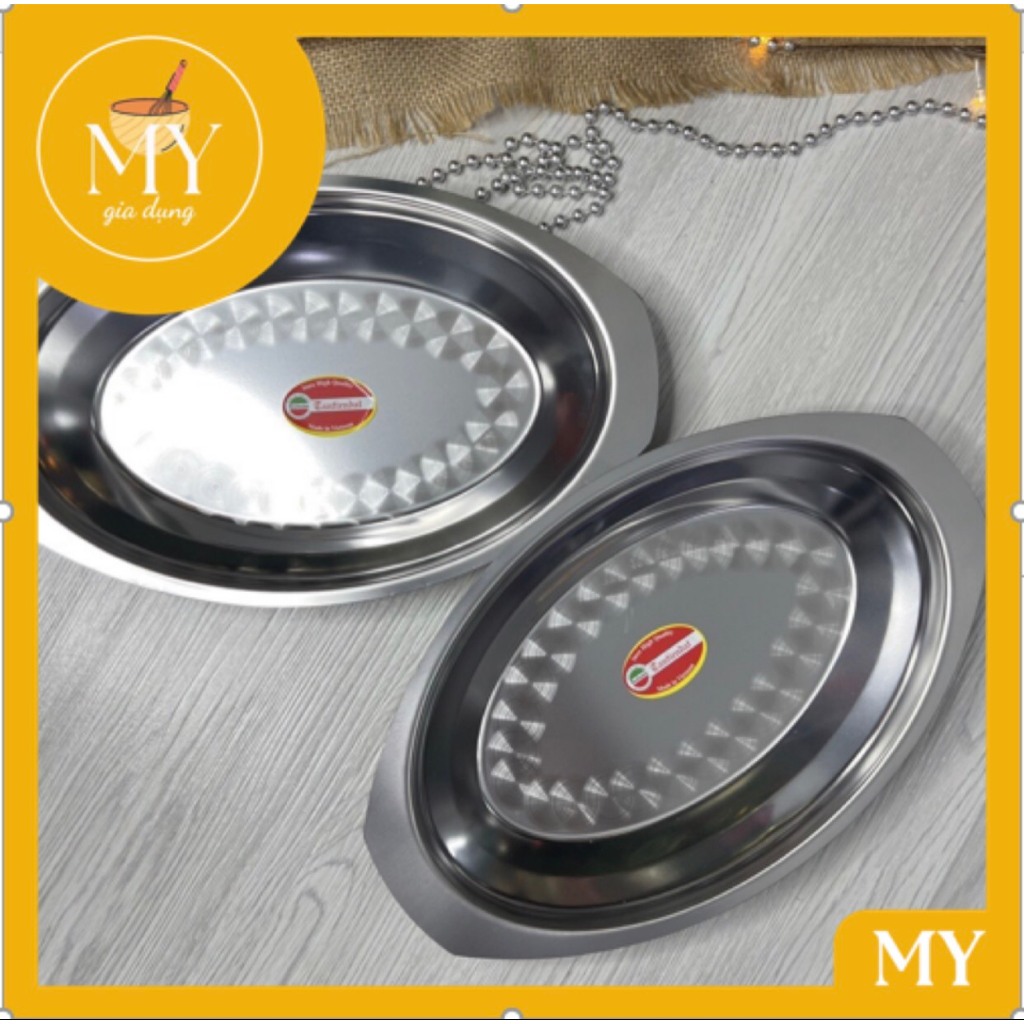 Dĩa bò né hột xoài inox, đĩa hấp cá inox, đĩa inox cao cấp loại1 lòng sâu