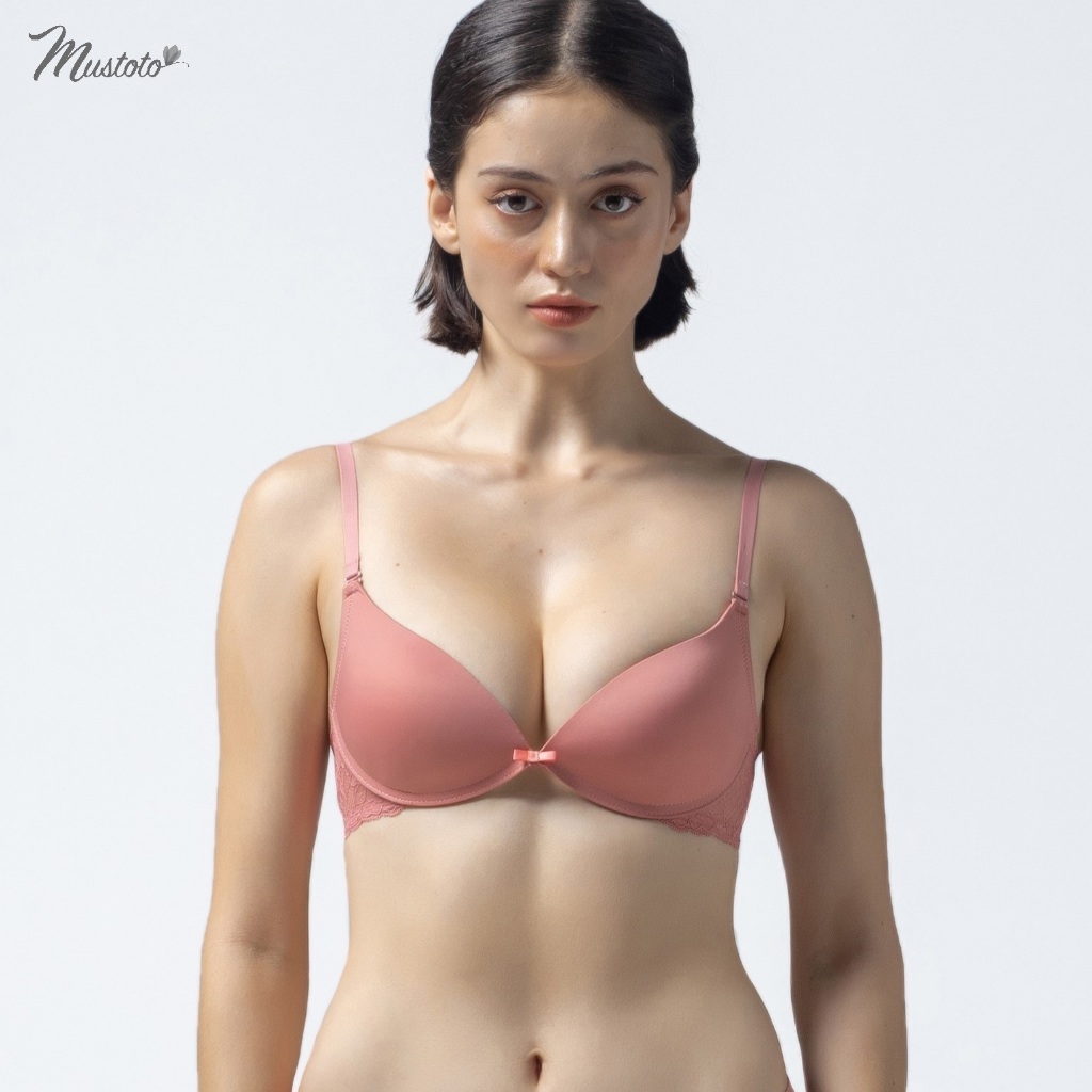 Áo Lót Nữ Mút Mỏng Không Gọng Trơn Phối Ren Thoải Mái Thoáng Mát Mustoto MA68