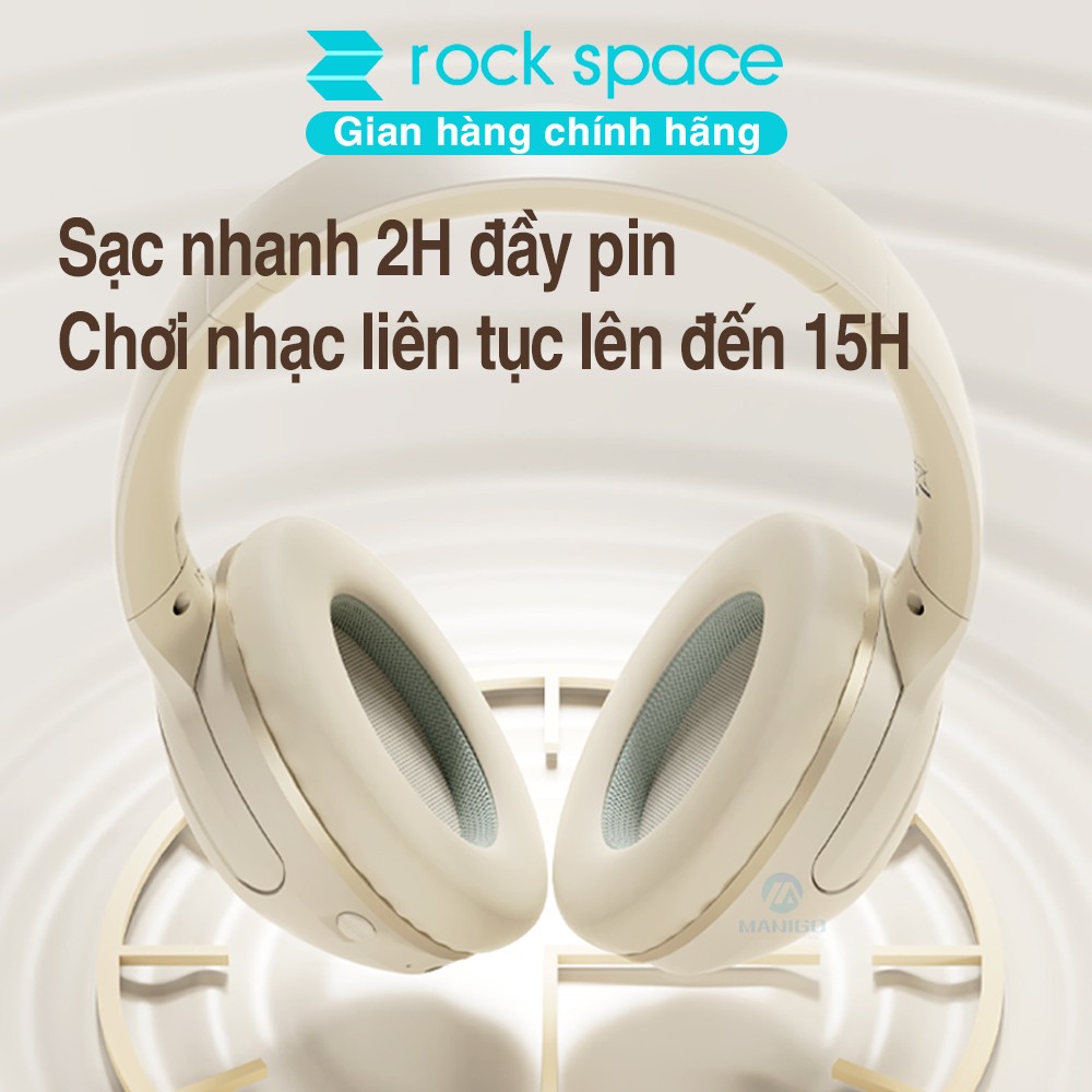 Ảnh Headphone Tai nghe bluetooth chụp tai không dây chống ồn chủ động ANC Rockspace O3 hàng chính hãng 2