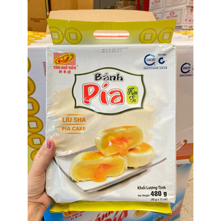 Bánh pia kim sa trứng chảy Tân Huê Viên đặc sản sóc trăng (túi 12 cái)