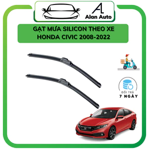 Gạt Mưa xe Honda Civic 2008-2022, Gạt mưa Silicone theo xe. Bộ 2 cần gạt