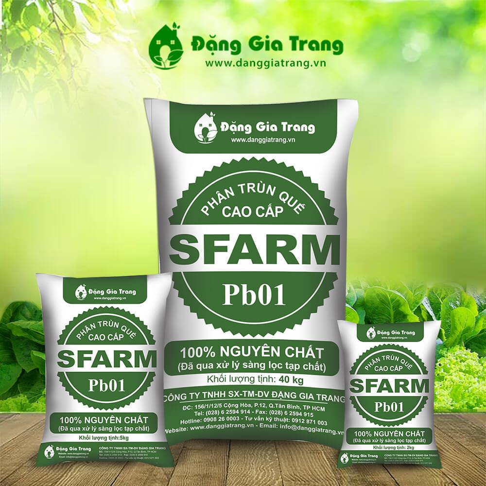 Phân trùn quế cao cấp Sfarm Pb01 - Bao 2kg - Đã qua xử lý