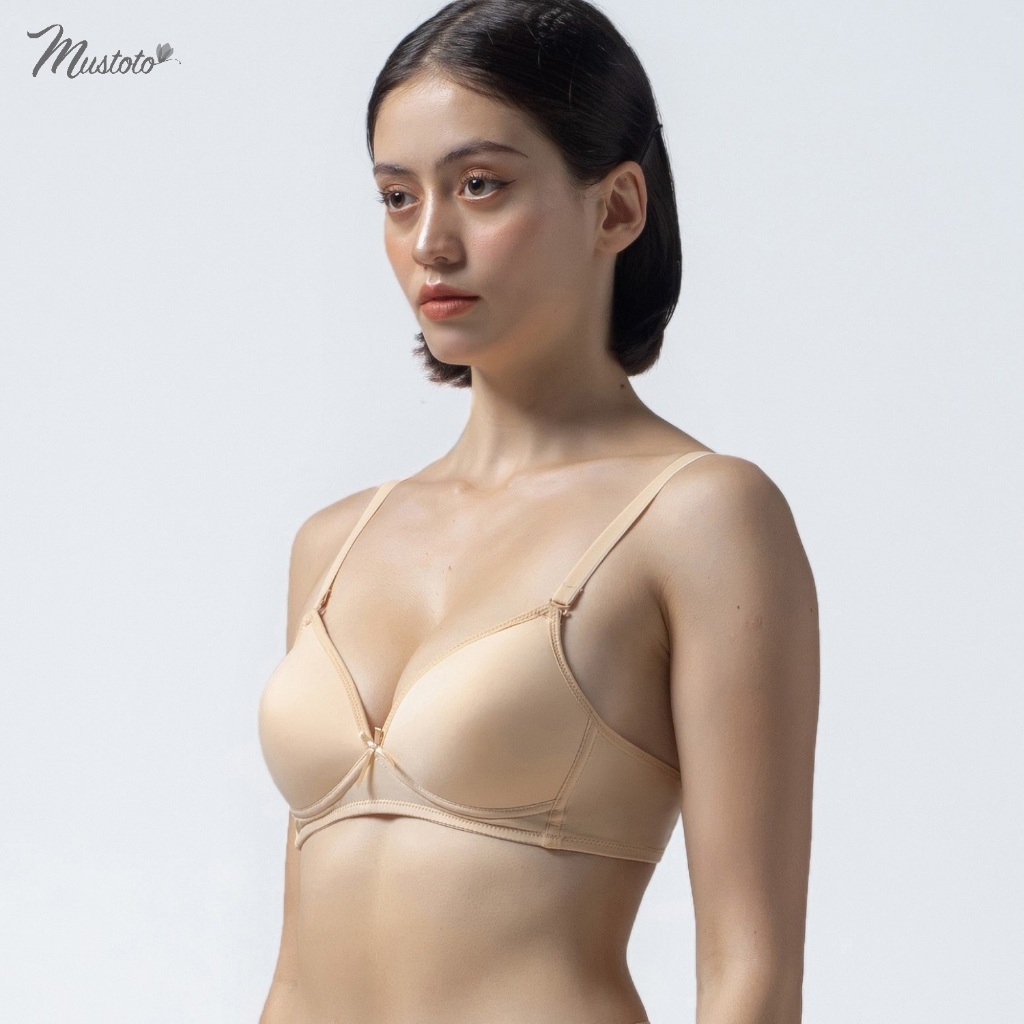 Ảnh Áo Lót Nữ Mustoto Trơn Mút Mỏng 0,2cm Không Gọng Thoải Mái Thoáng Mát (MA22) 1