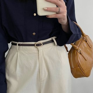 Đai váy thắt lưng nữ bản nhỏ đơn giản phối blazer phong cách trang nhã bản 0.9cm