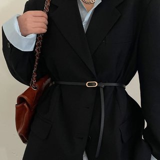 Đai váy thắt lưng nữ bản nhỏ đơn giản phối blazer phong cách trang nhã bản 0.9cm