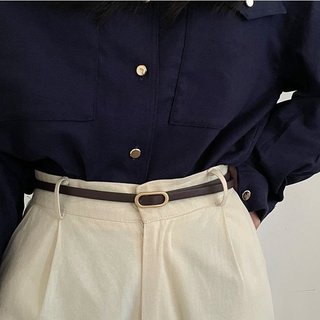 Đai váy thắt lưng nữ bản nhỏ đơn giản phối blazer phong cách trang nhã bản 0.9cm