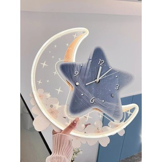 Tranh Ngôi Sao Đồng Hồ 3D Led Treo Phòng Khách, Phòng Ngủ Cho Bé, Quà Tặng Gia Đình