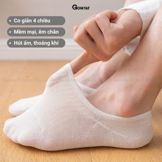 Combo 10 đôi tất nữ đi giày lười mùa hè GOMTAT, có đệm chống tuột gót, chất liệu cotton - MIA-2006