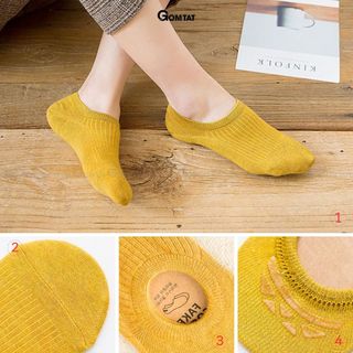 Combo 10 đôi tất nữ đi giày lười mùa hè GOMTAT, có đệm chống tuột gót, chất liệu cotton - MIA-2006