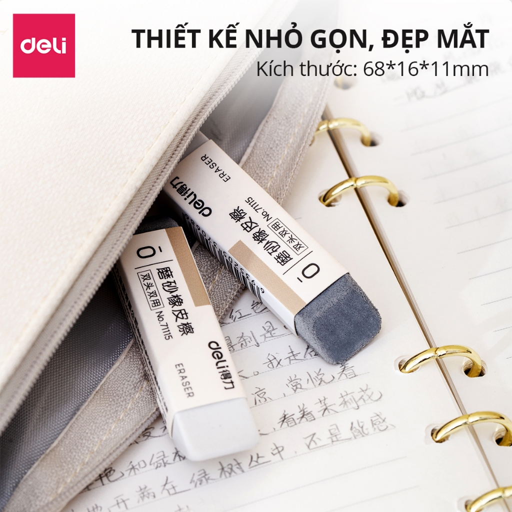 Gôm Tẩy Chì 2 Đầu Deli - Tẩy Xóa Cả Chì 2B HB Sạch Sẽ Ít Vụn Cho Học Sinh Dân Văn Phòng