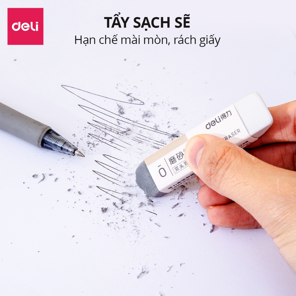 Gôm Tẩy Chì 2 Đầu Deli - Tẩy Xóa Cả Chì 2B HB Sạch Sẽ Ít Vụn Cho Học Sinh Dân Văn Phòng