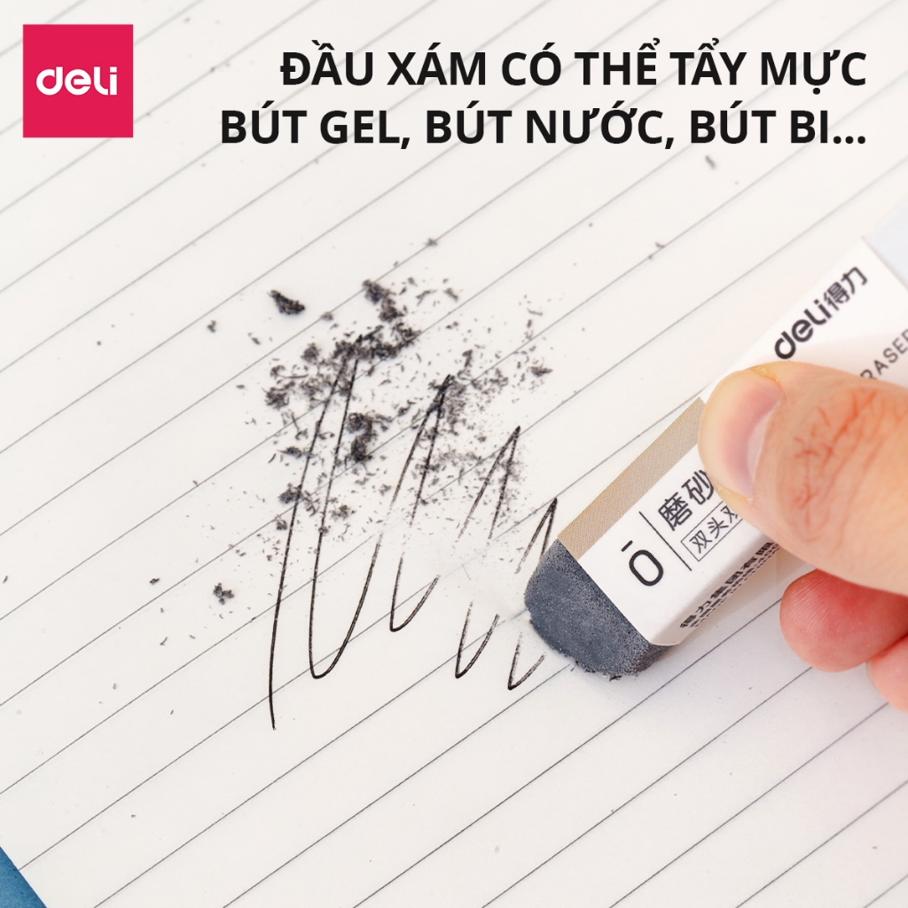 Gôm Tẩy Chì 2 Đầu Deli - Tẩy Xóa Cả Chì 2B HB Sạch Sẽ Ít Vụn Cho Học Sinh Dân Văn Phòng
