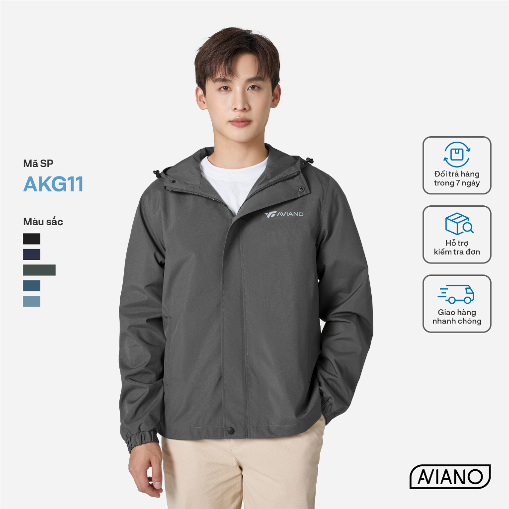 Ảnh Áo Khoác Nam AVIANO Cao Cấp Chống Nước,Chống Gió, Kháng Bụi Tốt, Chống Nắng.Áo Khoác Gió Nam Có Mũ 2 Lớp 2