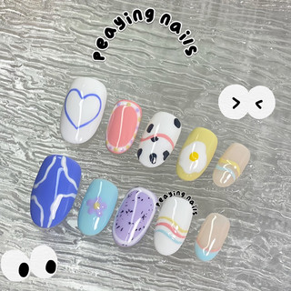 Nailbox form ngắn vẽ thủ công dễ thương