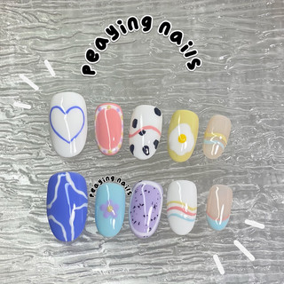 Nailbox form ngắn vẽ thủ công dễ thương