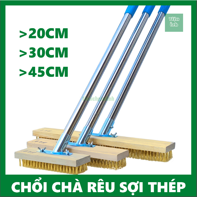 Chổi Sắt Mạ Đồng Tay Cầm Inox 130cm Chà Sân Vườn Vệ Sinh Nơi Rêu Bám ...