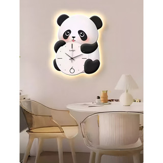 Tranh Đồng Hồ Gấu Trúc 3D Led Treo Phòng Ngủ Cho Bé, Phòng Khách, Quà Tặng Người Thân