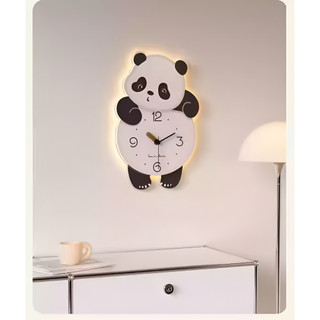Tranh Đồng Hồ Gấu Trúc 3D Led Treo Phòng Ngủ Cho Bé, Phòng Khách, Quà Tặng Người Thân