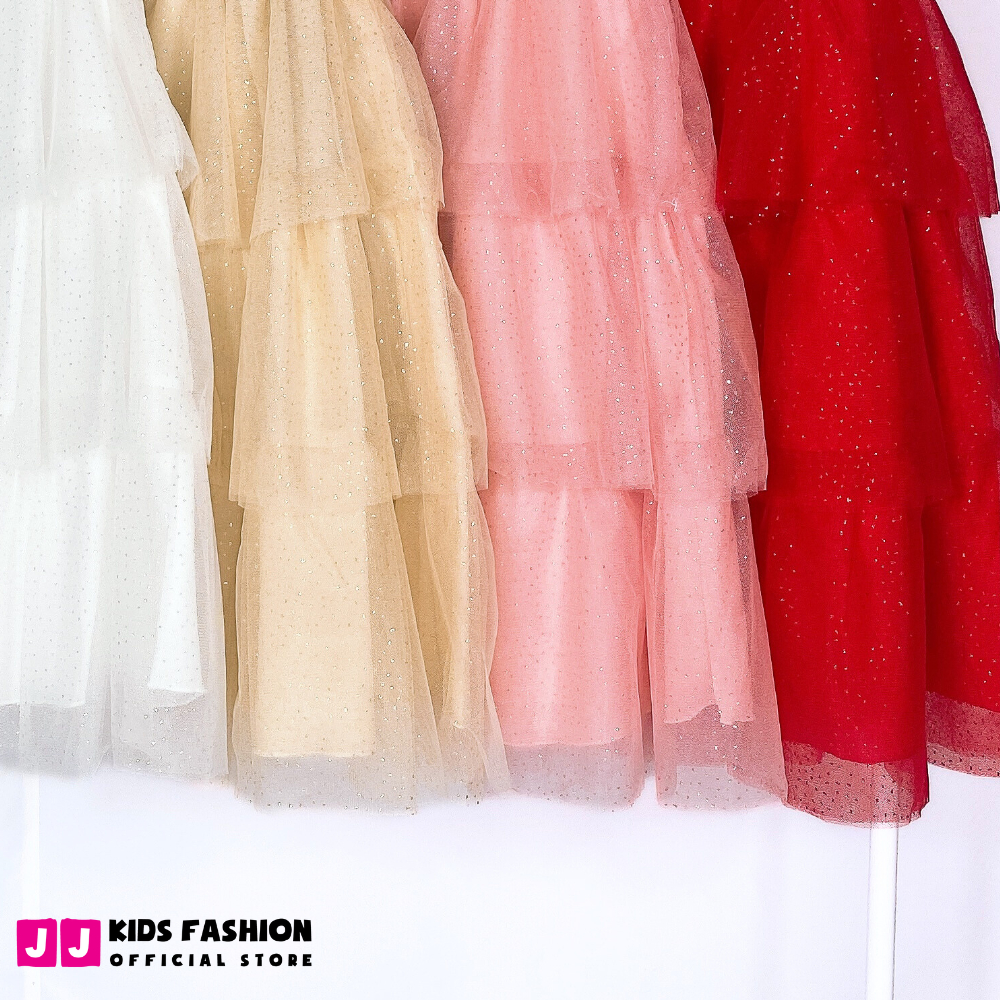 Đầm cho bé gái, váy công chúa tay cánh tiên vải voan nhiều tầng đáng yêu - JJ Kids Fashion