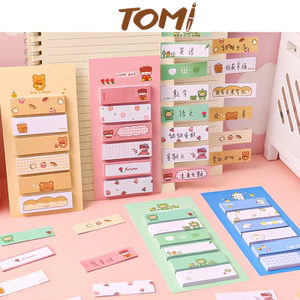 Giấy Note Giấy Đánh Dấu TOMI Set 6 ô 120 tờ Hoạ Tiết Hoạt Hình 148