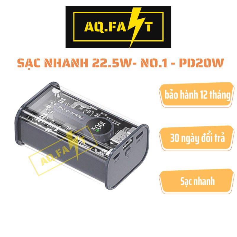 [COD- HCM ] Box sạc dự phòng, sạc dự phòng AQ.Fast 10000MAH, 22.5W, hỗ ...